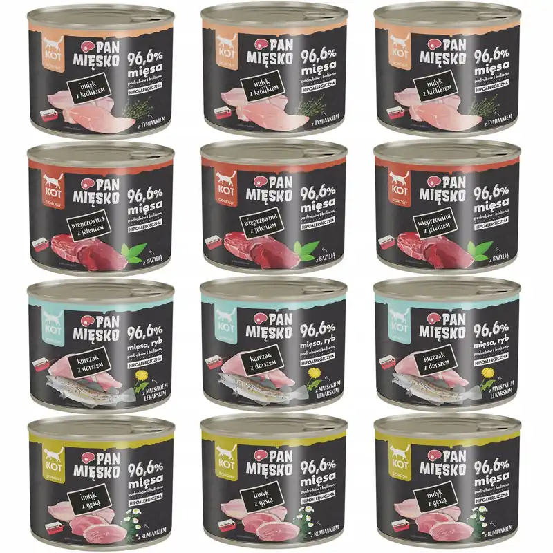 Pan Mięsko Karma dla kota mokra Mix 12 x 200g Zniżka