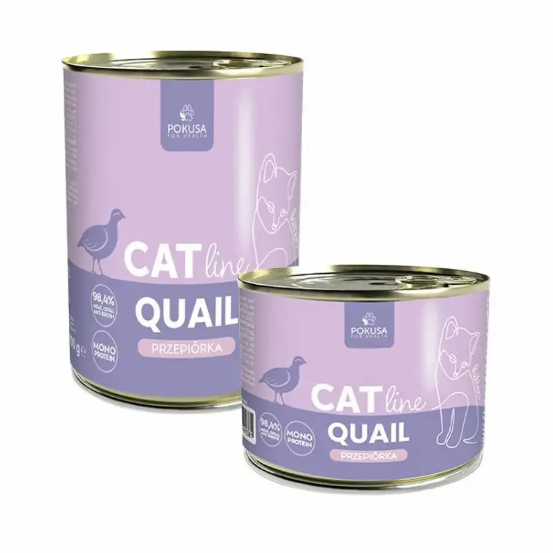 POKUSA CatLine Quail - pełnoporcjowa mokra karma z przepiórką dla kociąt, puszka Premium