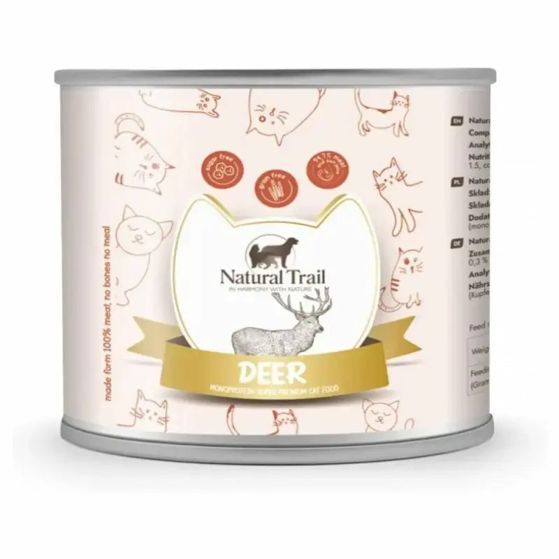 NATURAL TRAIL MONO Deer - Mokra karma dla kota z jeleniem, 185g Zniżka