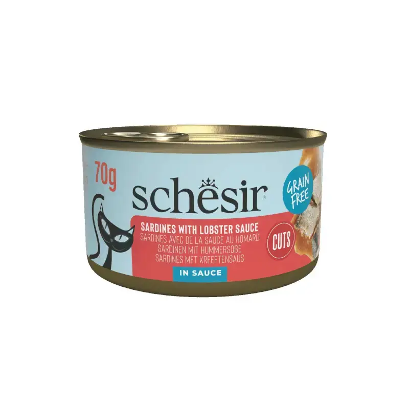 SCHESIR Cat Can Grill sardynki w sosie z homara - mokra karma dla kota, 70g, puszka Tani