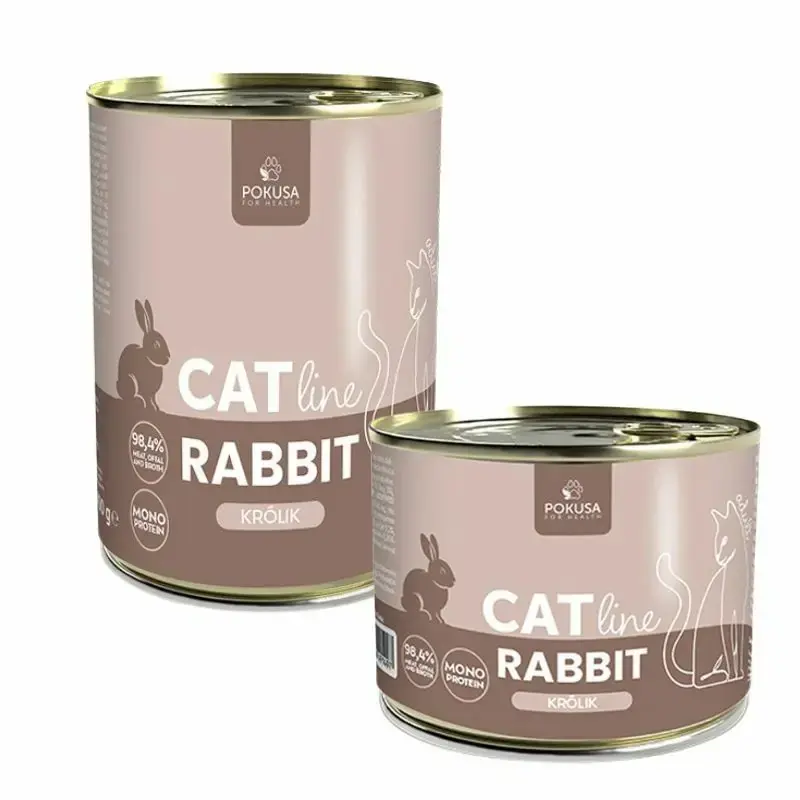 POKUSA CatLine Rabbit - pełnoporcjowa mokra karma z królikiem dla dorosłych kotów, puszka Cena promocyjna