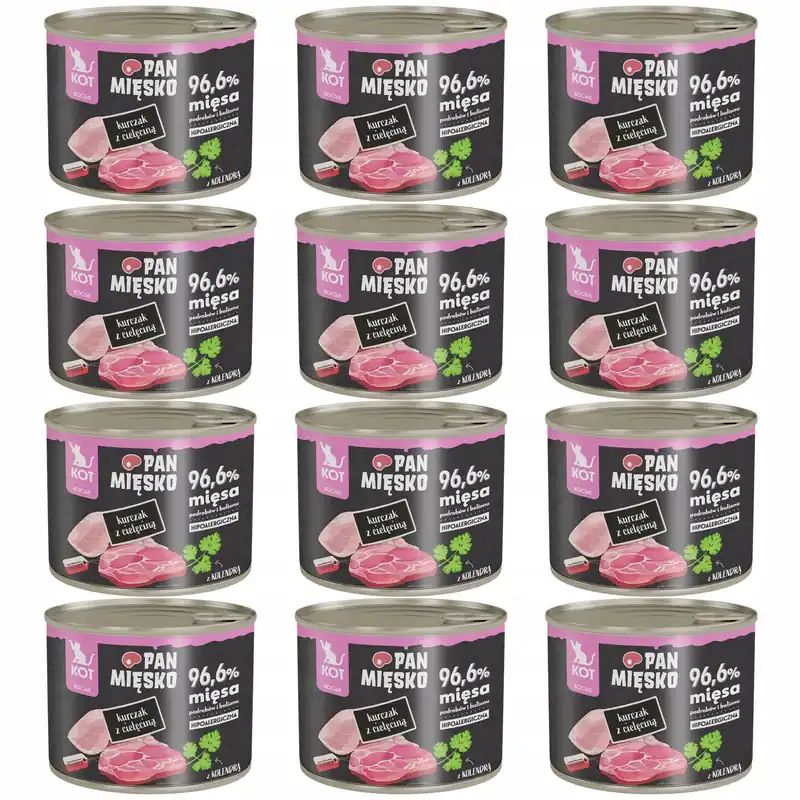 Wybór klientów Pan Mięsko karma dla kociąt mokra kurczak cielęcina 12 x 200g