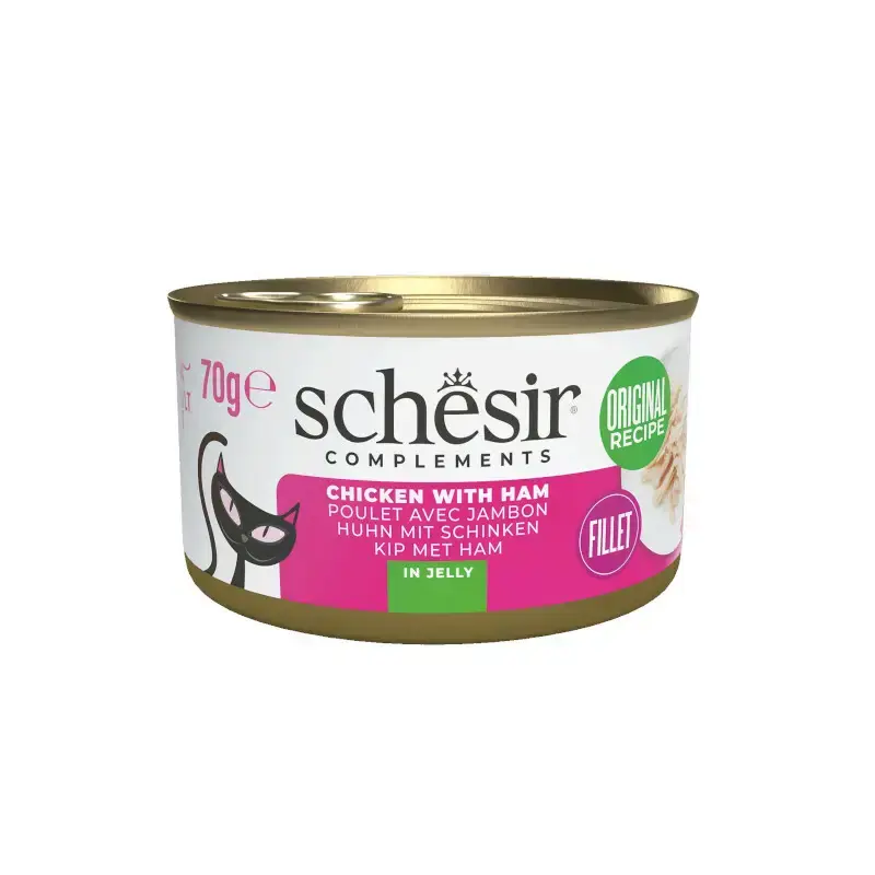 SCHESIR Complements kurczak z szynką w galarecie - mokra karma dla kota, puszka 70g Oferta czasowa