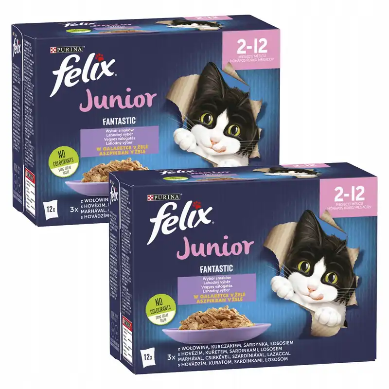 PURINA Felix JUNIOR karma mokra dla kociąt mix smaków 24 x 85g Ograniczona ilość