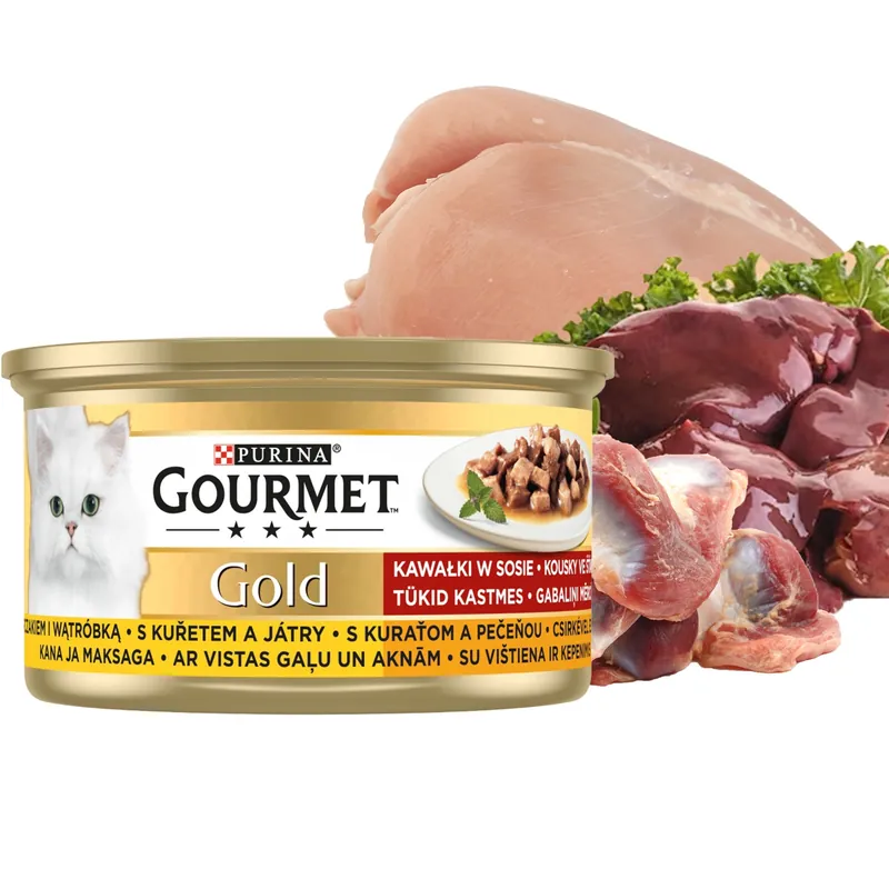 PURINA Gourmet Gold karma mokra dla kota Kurczak 85g Nowy