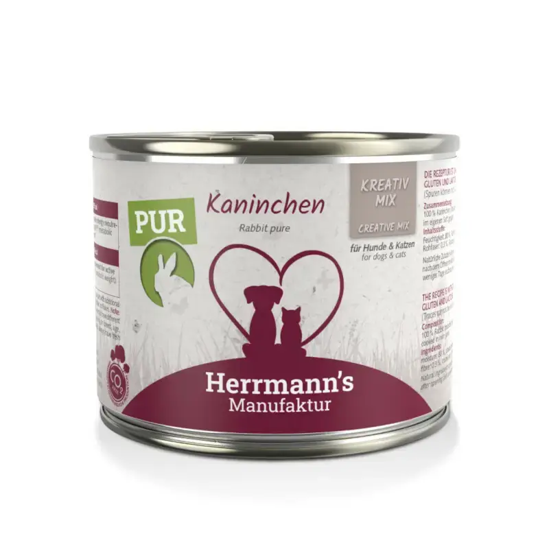 Promocja HERRMANN‘S Manufaktur Kreativ Kaninchen Pur - karma mokra, dla dorosłych psów i kotów 100% królik