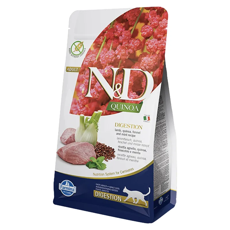 FARMINA N&D QUINOA DIGESTION zdrowa karma sucha dla kota Jagnięcina 5kg Taniej