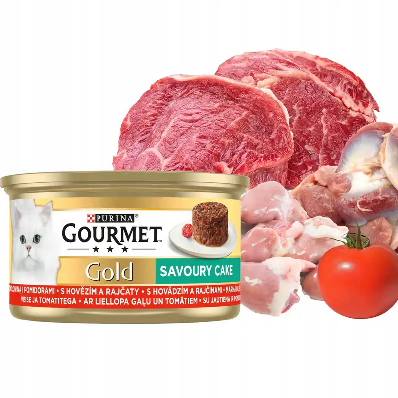 Obniżka ceny PURINA Gourmet Gold Cake karma mokra dla kota Wołowina 85g