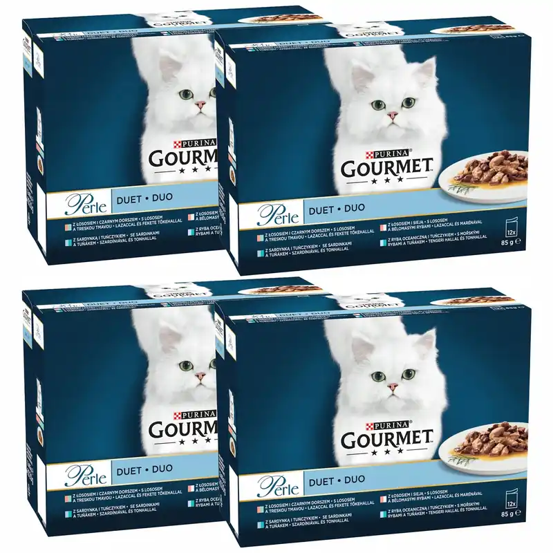 PURINA Gourmet Perle karma mokra dla kota rybny mix smaków 48 x 85g Szybka wysyłka