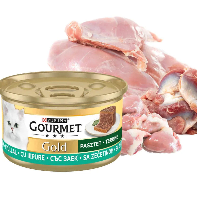 Bestseller PURINA Gourmet Gold karma mokra dla kota pasztet Królik 85g