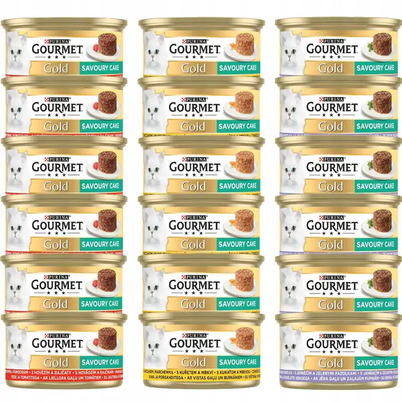 Wybór klientów PURINA Gourmet Gold Cake karma mokra dla kota mix smaków 18 x 85g
