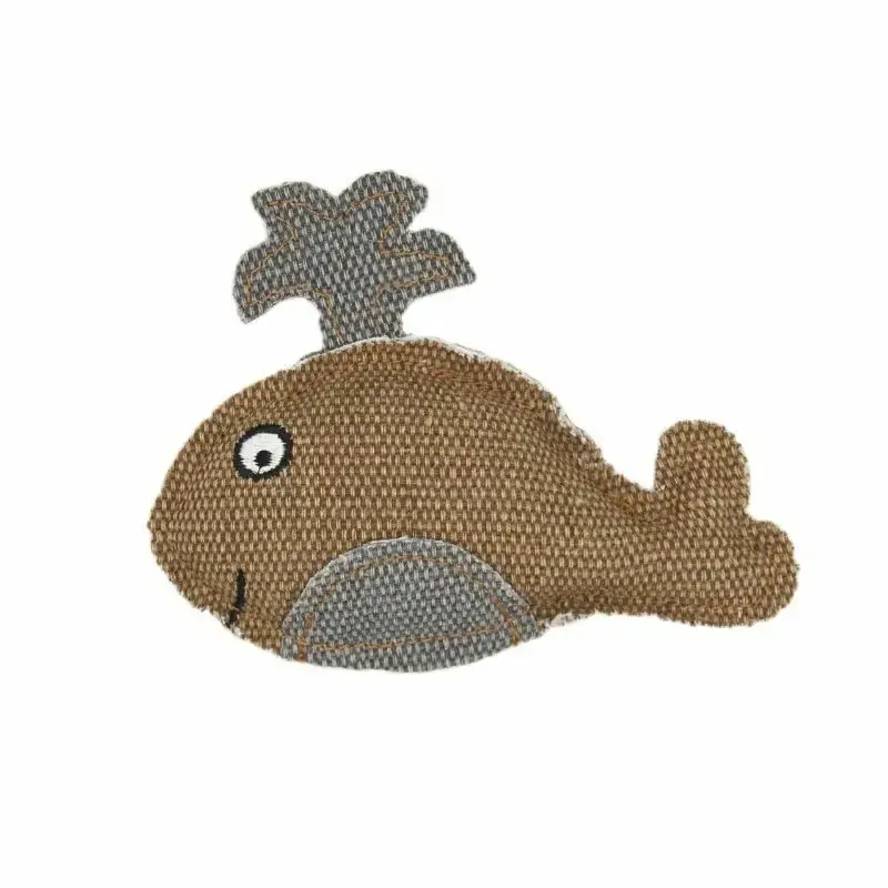 Hit cenowy BARRY KING Wieloryb z mocnego materiału, brązowy 11 x 9 cm, zabawka dla kota