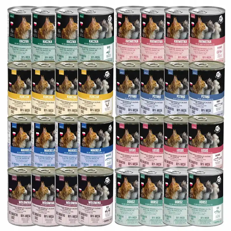 Nowy PET REPUBLIC karma mokra dla kota mix smaków 32 x 400g