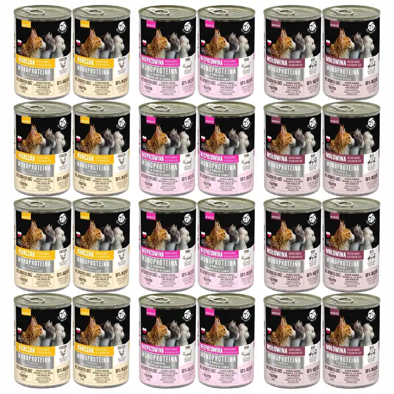 Nie przegap PET REPUBLIC Mono Protein Mix Smaków karma mokra dla kota 24 x 400g