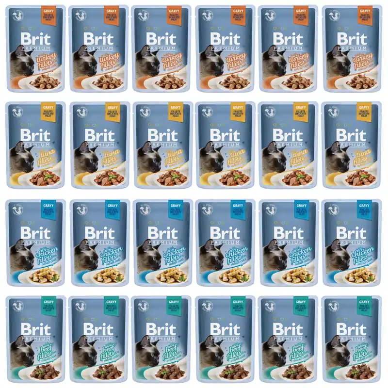 Brit Family Plate Gravy 24 x 85g mix mokra karma dla kota Nowy