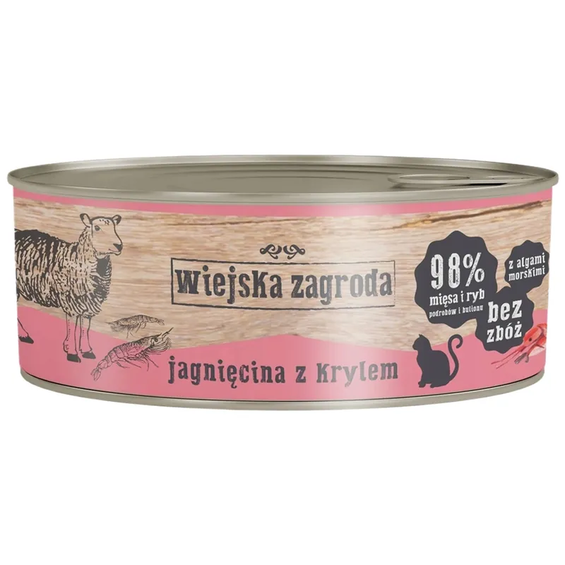Okazja WIEJSKA ZAGRODA Karma mokra dla kota Jagnięcina Kryl 85g