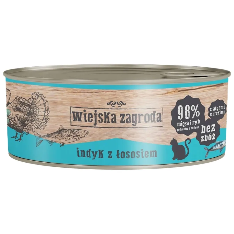 Zamów teraz WIEJSKA ZAGRODA Karma Mokra dla Kota INDYK ŁOSOŚ 85G