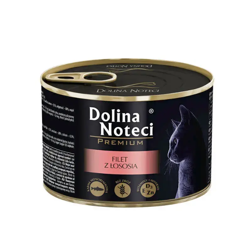 DOLINA NOTECI Premium - mokra karma dla kota, filet z łososia, 185g Oferta czasowa