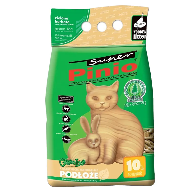 Ograniczona ilość Żwirek drewniany SUPER BENEK PINIO Zielona Herbata 10L