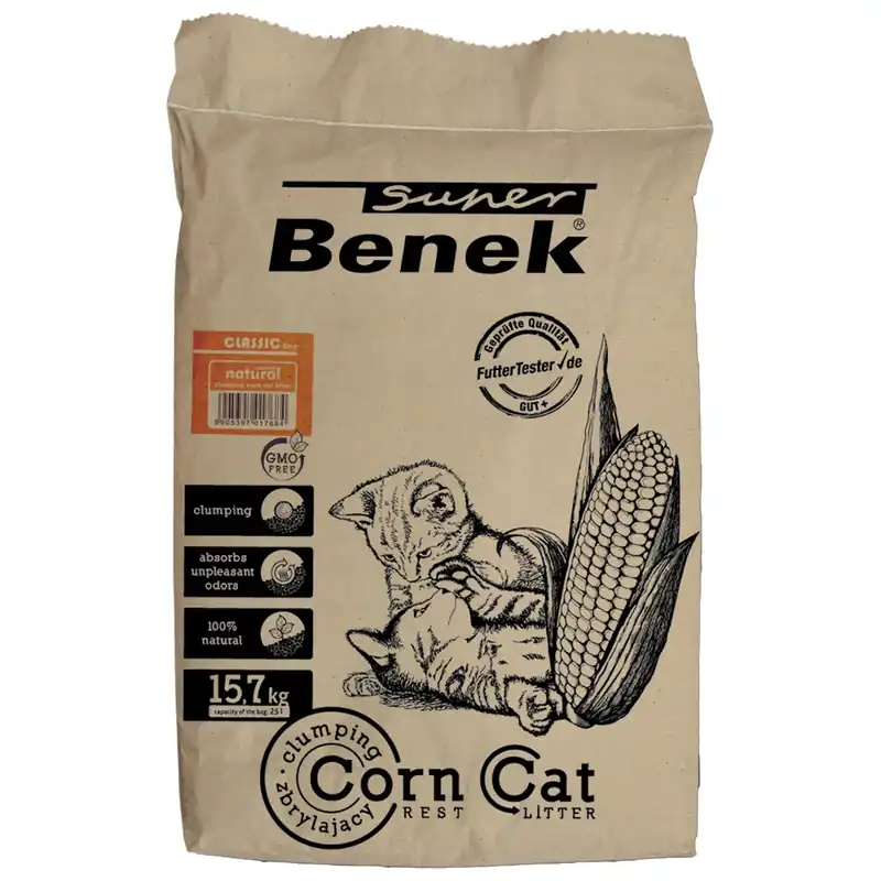 Szybka dostawa BENEK CORN Żwirek EKO Kukurydziany Naturalny 25 L