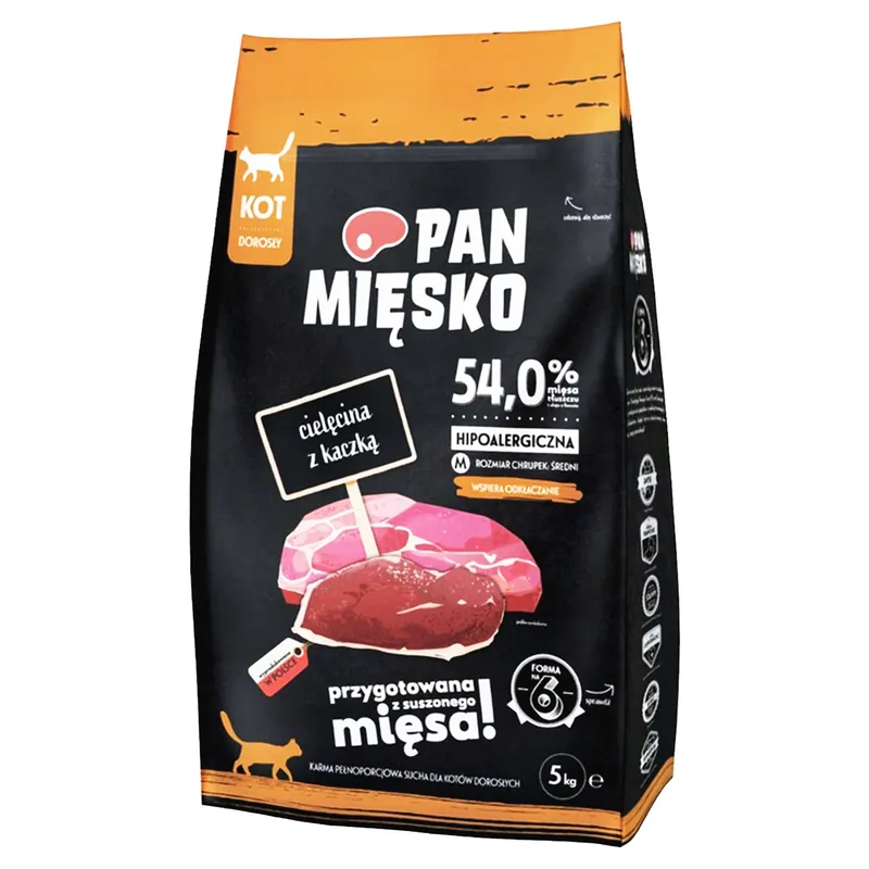 Pan Mięsko karma dla kota sucha 5 kg Cielęcina Kaczka Szybka wysyłka