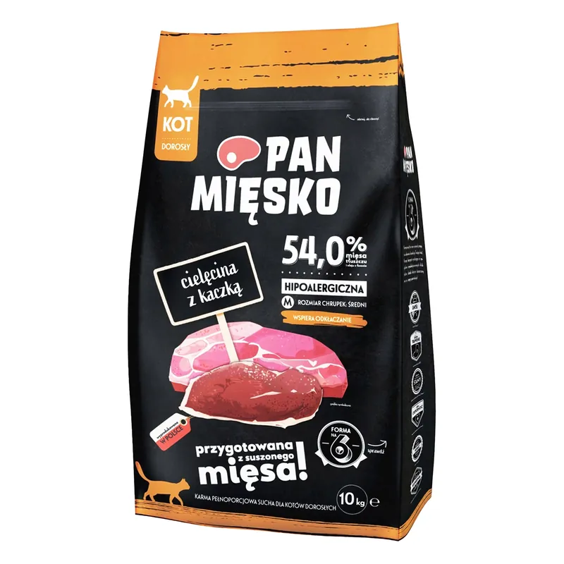 Pan Mięsko karma dla kota sucha 10 kg Cielęcina Kaczka Okazja