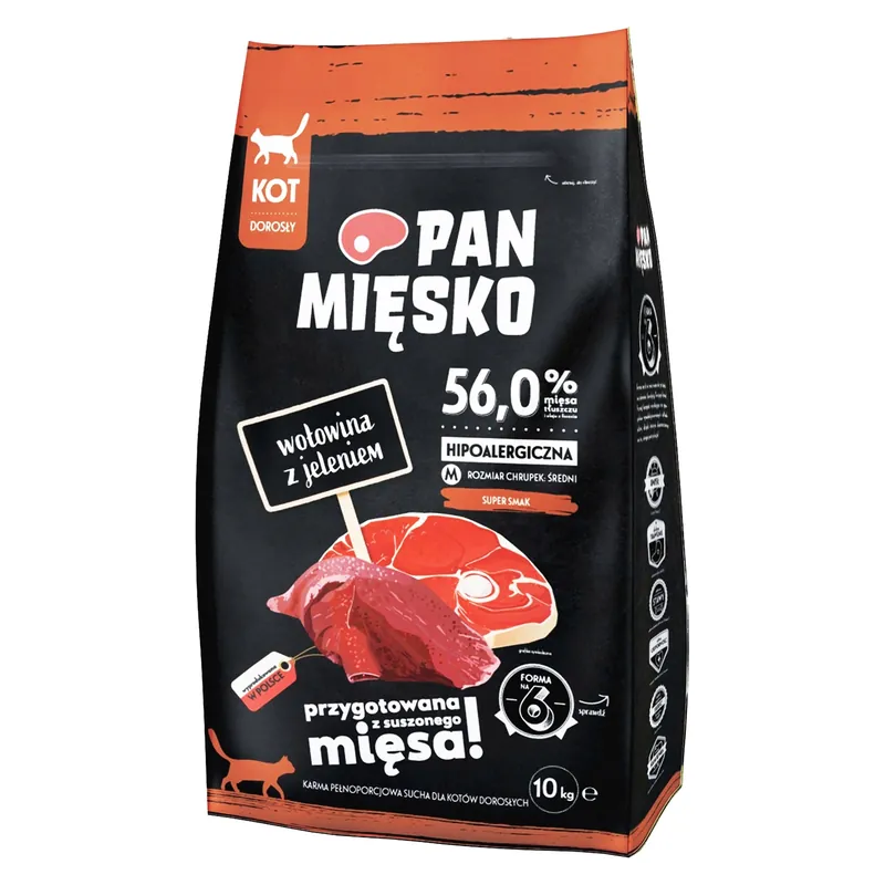 Pan Mięsko karma dla kota sucha 10 kg Wołowina Jeleń Ostatnia szansa