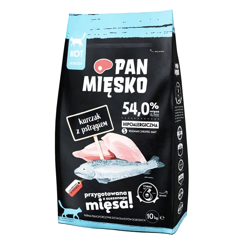 Tylko dziś Pan Mięsko Karma dla kota sucha 10 kg Kurczak z Pstrągiem