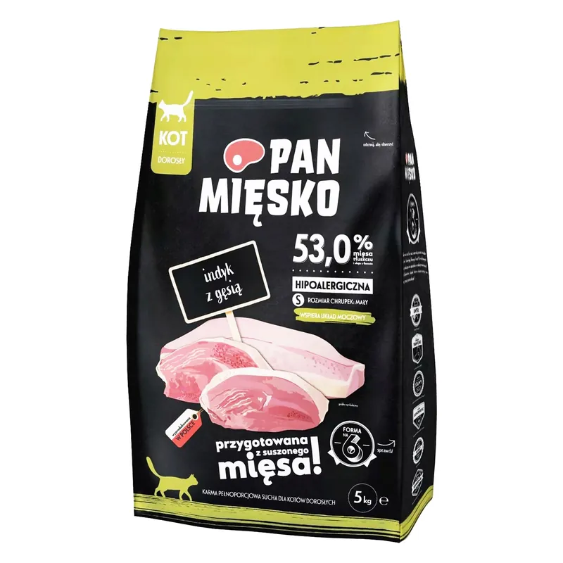 Pan Mięsko Karma dla kota sucha 5 kg Indyk z Gęsią Popularny