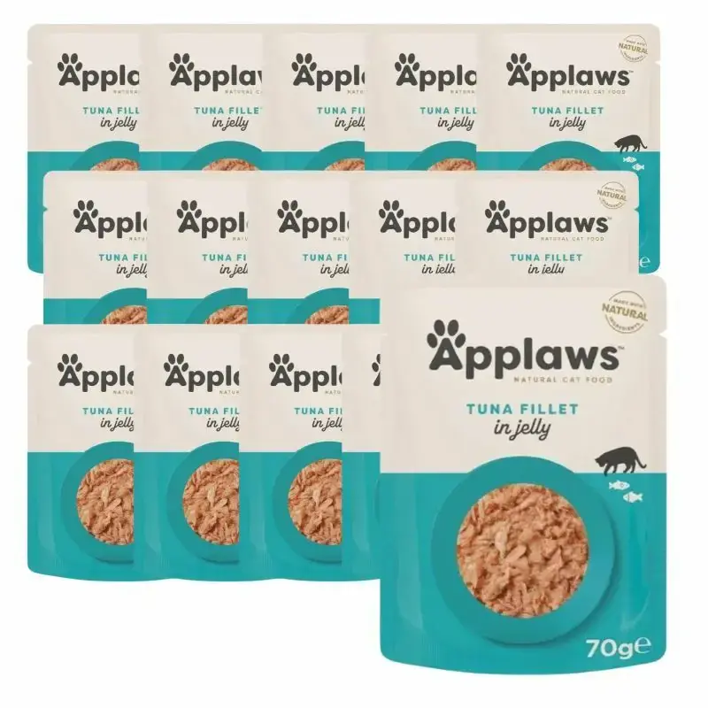 Rabat Applaws Natural Tuna Fillet PAKIET 16x70g - karma dla kota z tuńczykiem w galaretce, saszetka