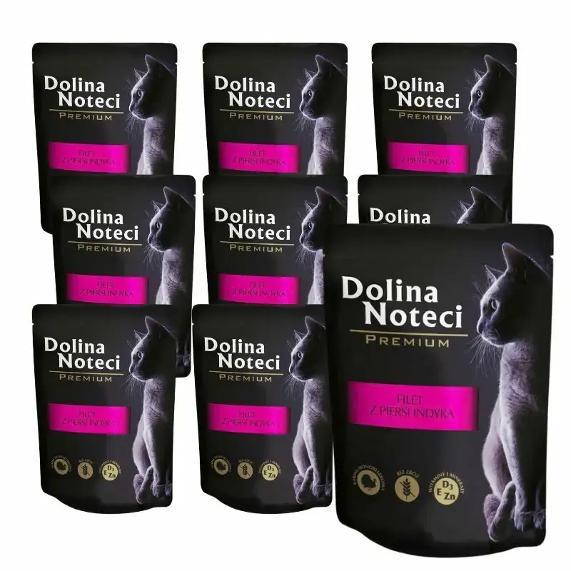 Obniżka ceny DOLINA NOTECI Premium filet z piersi indyka PAKIET 10x85g - karma dla dorosłych kotów, saszetka