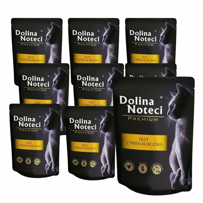 Sprawdź teraz DOLINA NOTECI Premium filet z piersi kurczaka PAKIET 10x85g - karma dla dorosłych kotów, saszetka