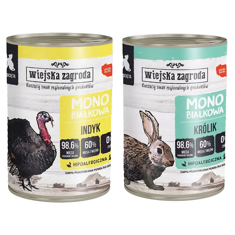 Kup teraz WIEJSKA ZAGRODA MONO Karma kociąt MIX Smaków 2 x 400g