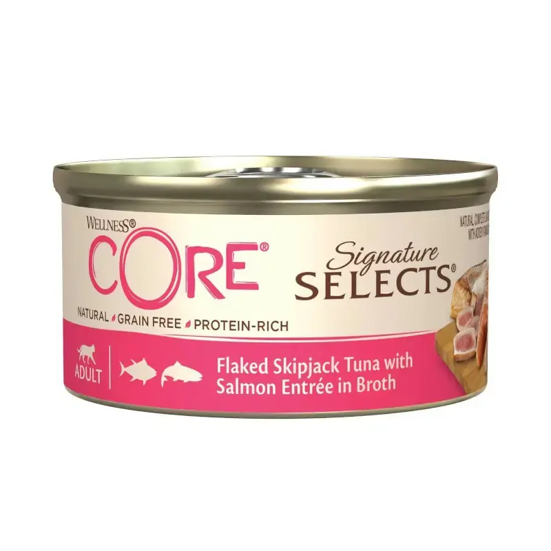 Wellness Signature Selects Flaked Tuna karma mokra, dla dorosłych kotów tuńczyk i łosoś 79g puszka Niska cena
