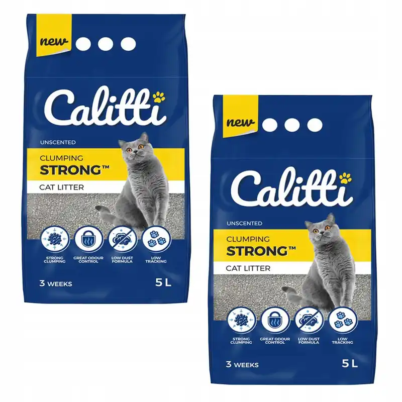 Hit sprzedaży Bentonitowy żwirek dla kota Calitti Strong 2 x 5l Bezzapachowy
