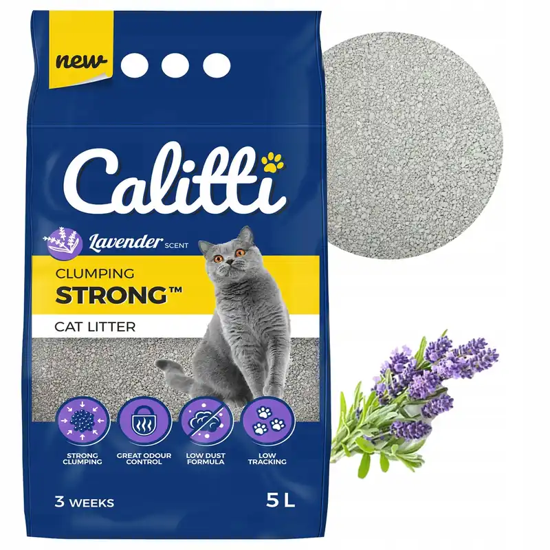 Żwirek Bentonitowy dla kota Calitti Strong 5l Lawenda Hit cenowy