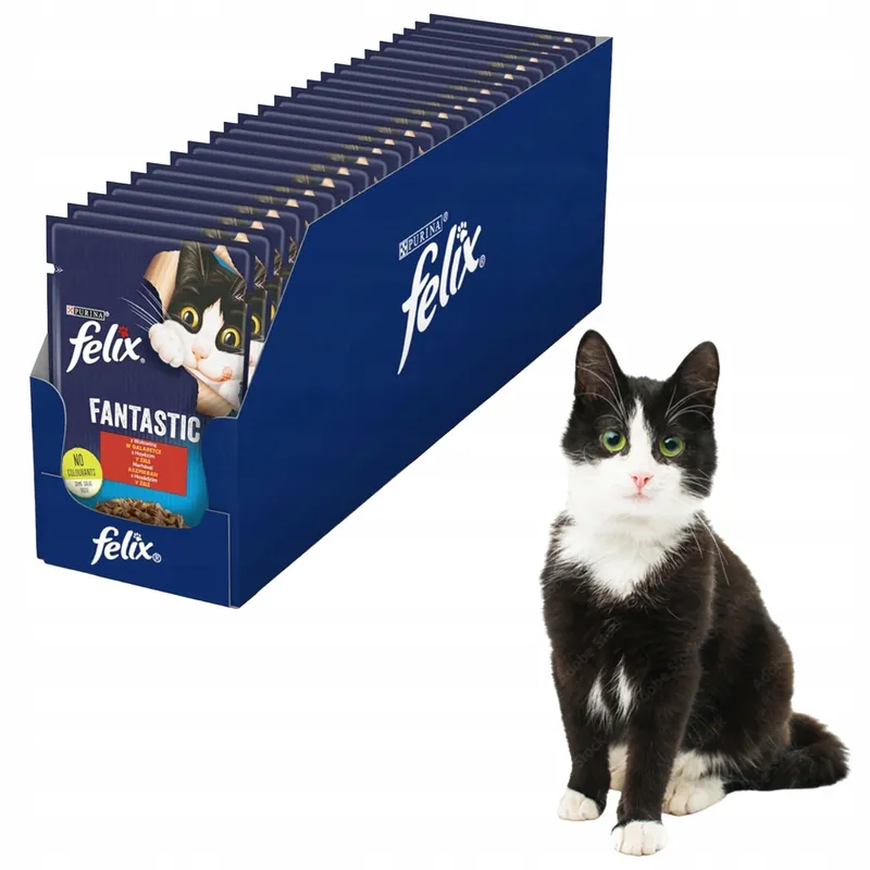 Nie przegap PURINA Felix Fantastic karma mokra dla kota Wołowina 26 x 85g