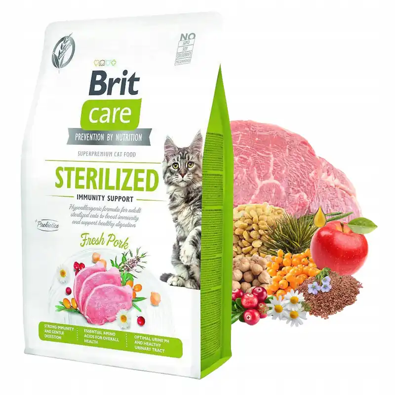 Bezpieczne zakupy Brit Care Sterilized Immunity 7 kg Pork sucha karma dla kota