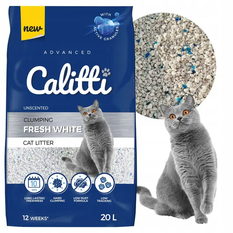 Zamów dziś Żwirek bentonitowy dla kotów Calitti Fresh White 20l