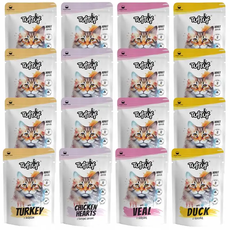 Oferta czasowa TUF TUF Saszetka Karma mokra dla kota mix smaków 16 x 100g Bezzbożowa