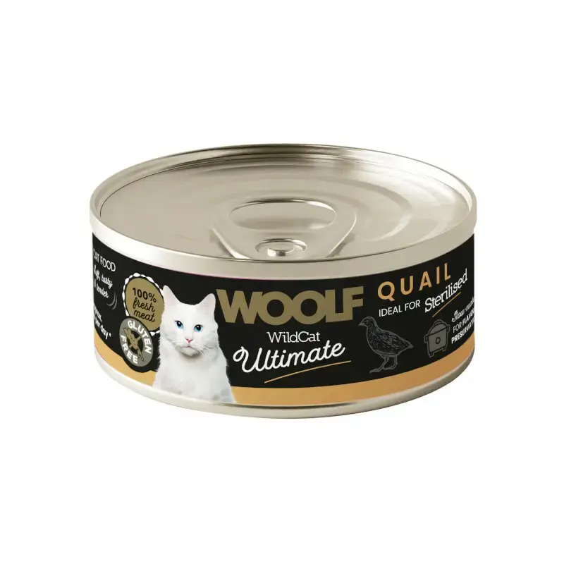 WOOLF Ultimate Quail For Adult Sterilised Cat - mokra karma dla kotów sterilizowanych z przepiórką, puszka 85g Szybka wysyłka
