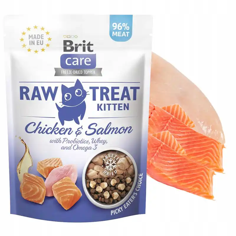 Kup teraz Brit Raw Treat Kitten 40g Chicken Salmon przysmak dla kociąt