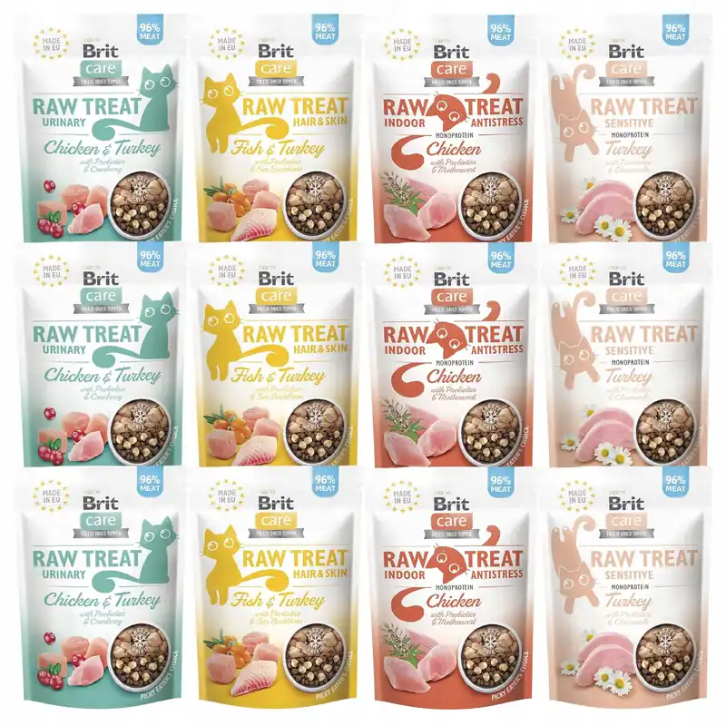 Cena promocyjna Brit Raw Treat 12 x 40g Mix przysmaki liofilizowane dla kota