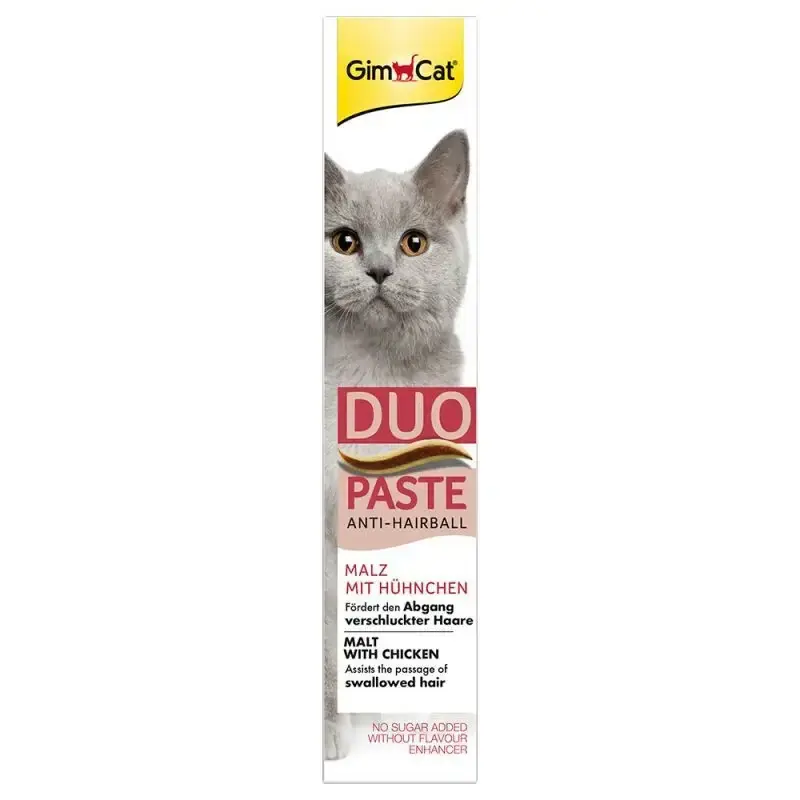 GIMCAT PASTA DUO ANTIHAIRBALL MALT+KURCZAK 50G - przekąska dla kota 50g Dostępne od ręki