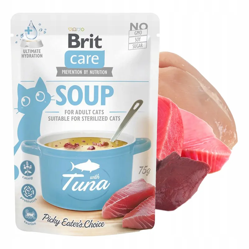 Wyjątkowa oferta Brit Care Soup 75g Tuna mokra karma dla kota w formie zupy