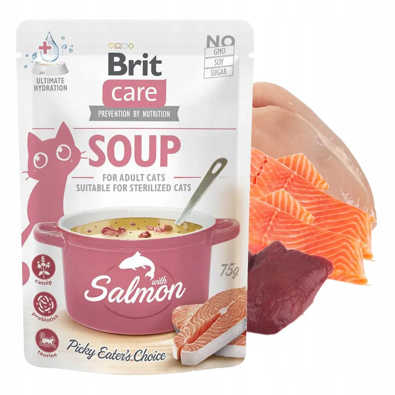 Sprawdź teraz Brit Care Soup 75g Salmon mokra karma dla kota w formie zupy