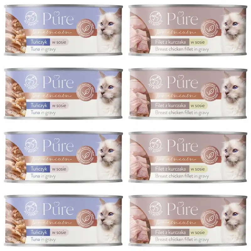 PET REPUBLIC Pure karma mokra dla kota mix smaków 8 x 80g Ostatnia szansa