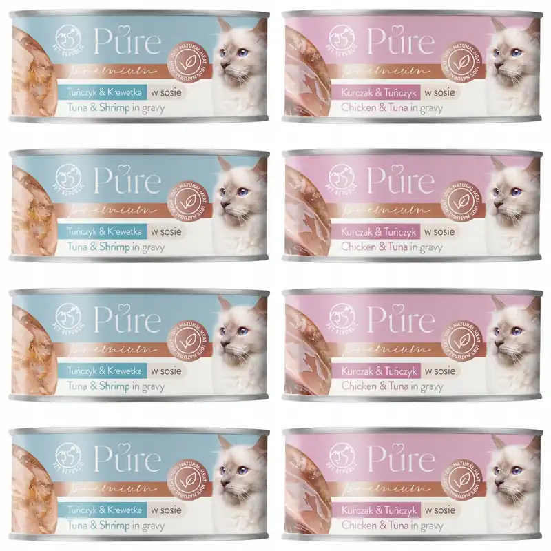 Wysoka jakość PET REPUBLIC Pure karma mokra dla kota mix smaków 8 x 80g
