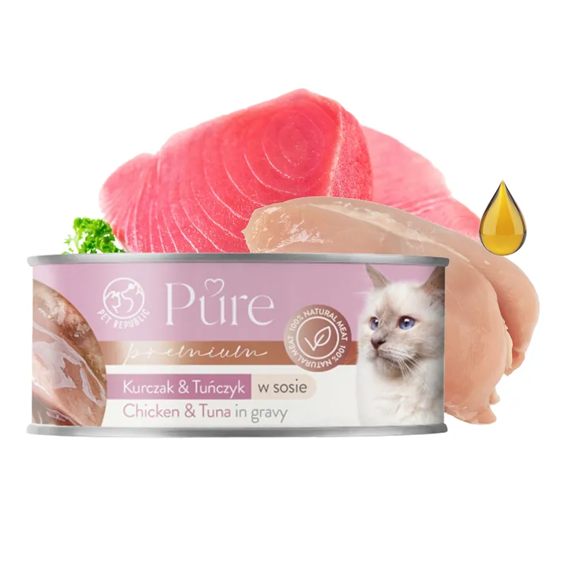 Cena promocyjna PET REPUBLIC Pure karma mokra dla kota Kurczak Tuńczyk 80g