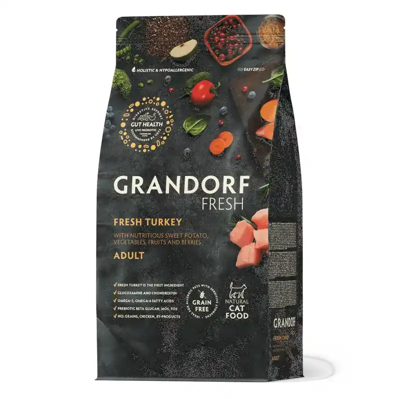 Grandorf Fresh Turkey - sucha karma dla dorosłych kotów z indykiem Tani